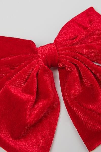 Red Clip Velvet Hair Bow, 5701_873V, large image number 3