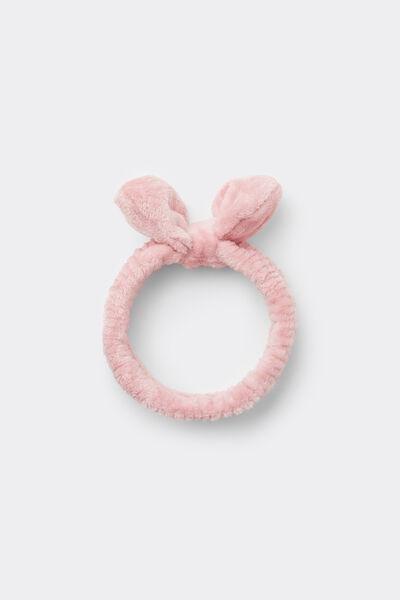 Pink Bow-Detail Fleece Hair Band, 5701_053Z, medium