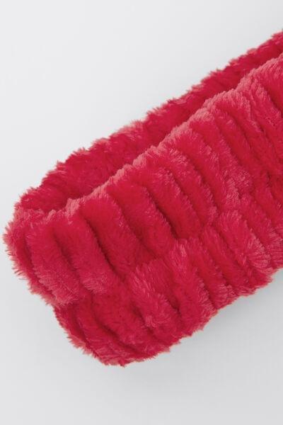 Red Bow-Detail Fleece Hair Band, 5701_873V, large image number 5