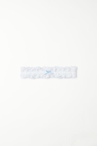 White Country Bride Garter, White, large image number 1