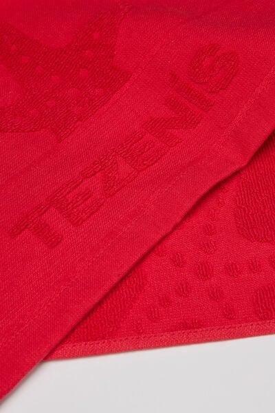 Red Devore Terry Cotton Beach Towel, 5701_569Z, large image number 1