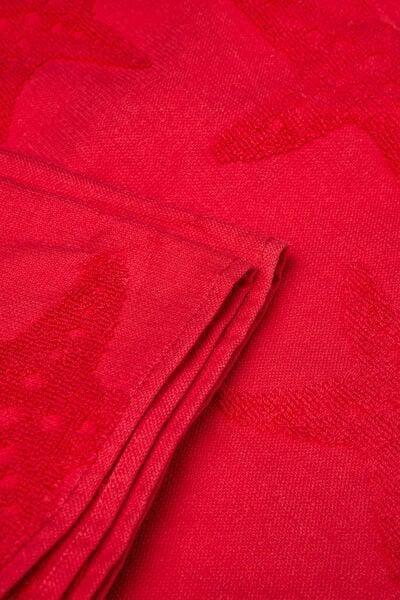 Red Devore Terry Cotton Beach Towel, 5701_569Z, large image number 2