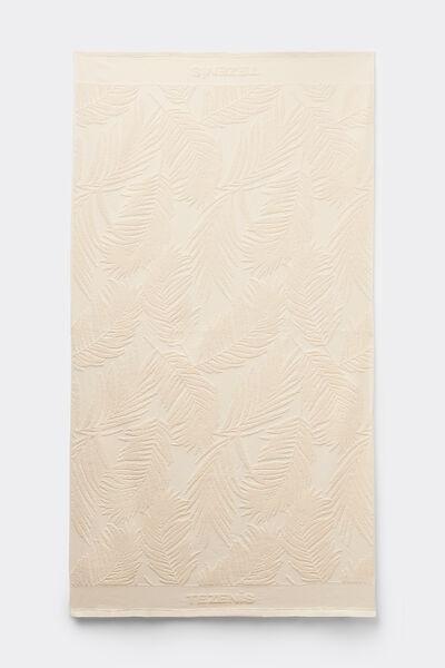 Ecru Devore Terry Beach Towel, 5701_773Y, large image number 0