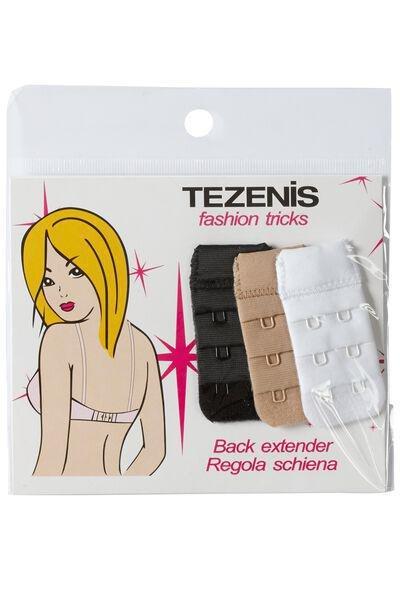 Multicolour Hook Bra Extenders, Set Of 3, White/black/natural Blush, large image number 4