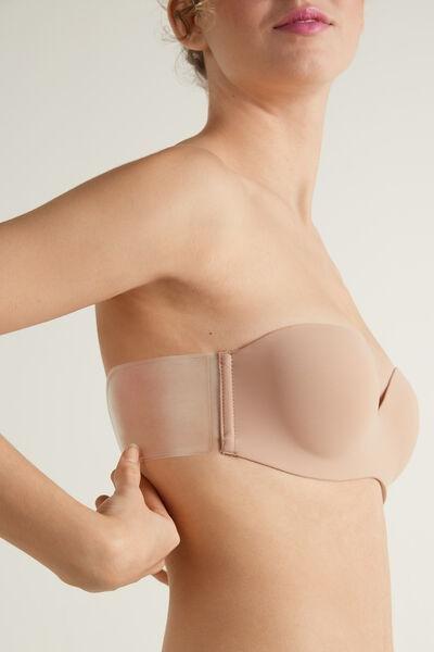 Tezenis - Beige Extra-Padded Bandeau Lift-Up Silicone Back Bra