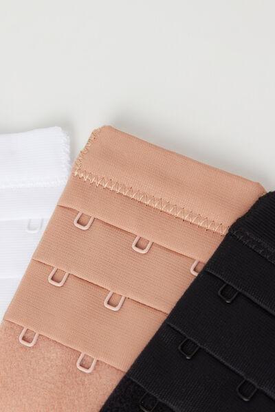 Multicolour Blush Bra Back Extenders, White/black/natural Blush, large image number 6