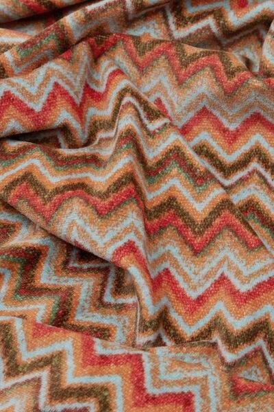 Brown Chevron Print Terry Cotton Beach Towel, 5701_298Z, large image number 1