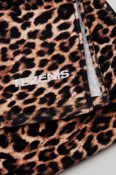 Black Animal Print Terry Cotton Beach Towel, 5701_299Z, large image number 1