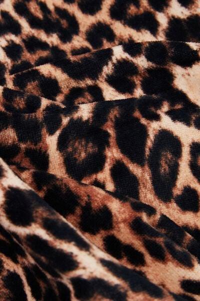 Black Animal Print Terry Cotton Beach Towel, 5701_299Z, large image number 2