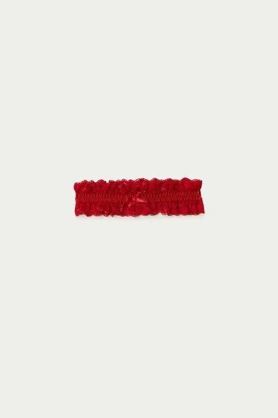 Deep Red Lace And Satin Garter, Women, Deep Red, large image number 1