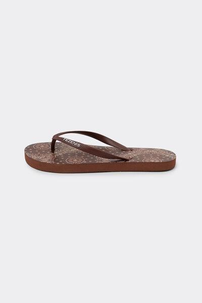 White Bandana Print Flip Flops, 5701_297Z, large image number 2