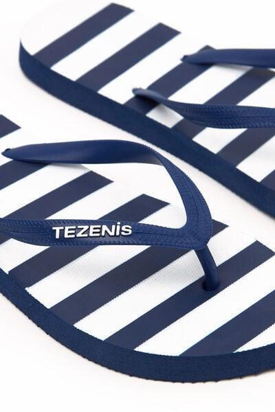 Navy Patterned Flip Flops, 5701_300Z, large image number 1