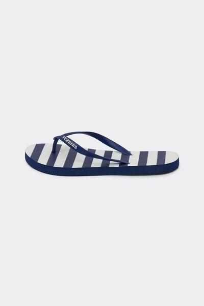 Navy Patterned Flip Flops, 5701_300Z, large image number 2