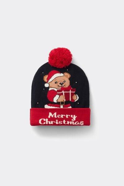 Multicolour Merry Xmas Teddy Led Light Christmas Hat, 5701_936Y, large image number 0