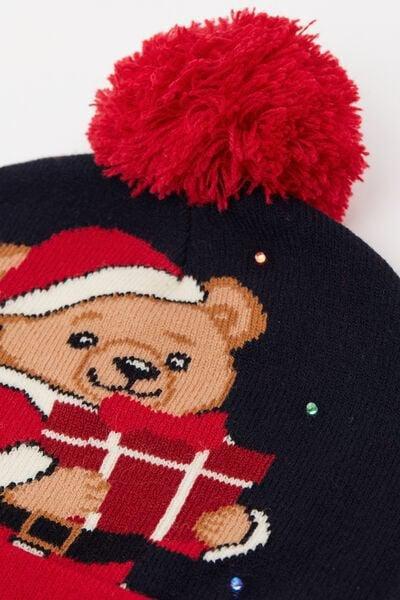 Multicolour Merry Xmas Teddy Led Light Christmas Hat, 5701_936Y, large image number 2