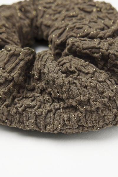 Green Patterned Scrunchie Hair Elastic, 5701_226Z, large image number 1