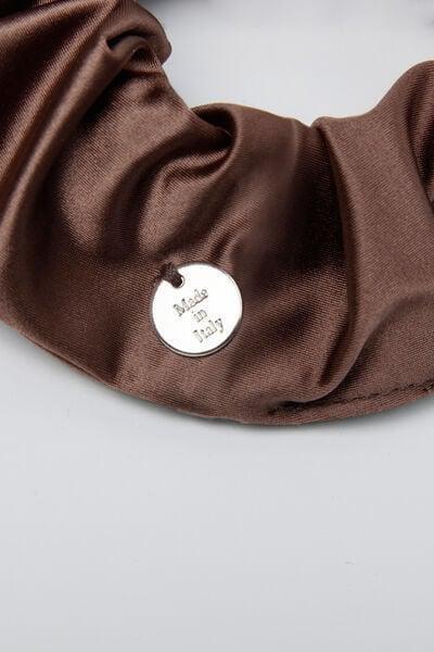 Brown Patterned Scrunchie Hair Elastic, 5701_281Z, large image number 2