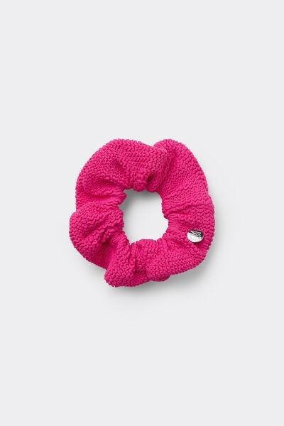 Pink Patterned Scrunchie Hair Elastic, 5701_523Y, large image number 0