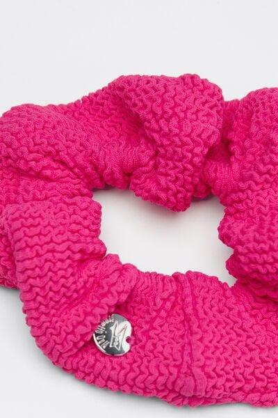Pink Patterned Scrunchie Hair Elastic, 5701_523Y, large image number 2