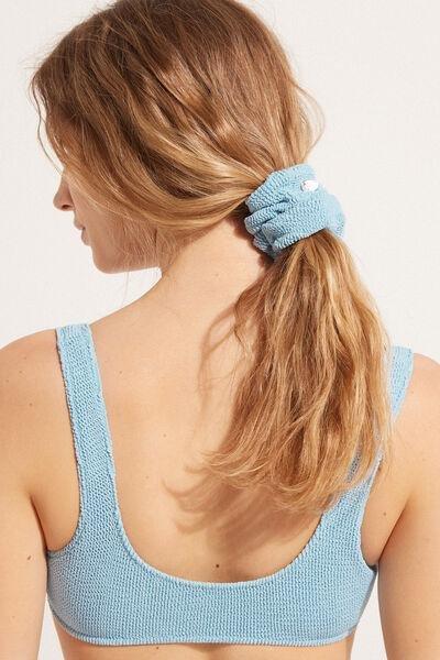 DUSK BLUE Patterned Scrunchie Hair Elastic, , large image number 0