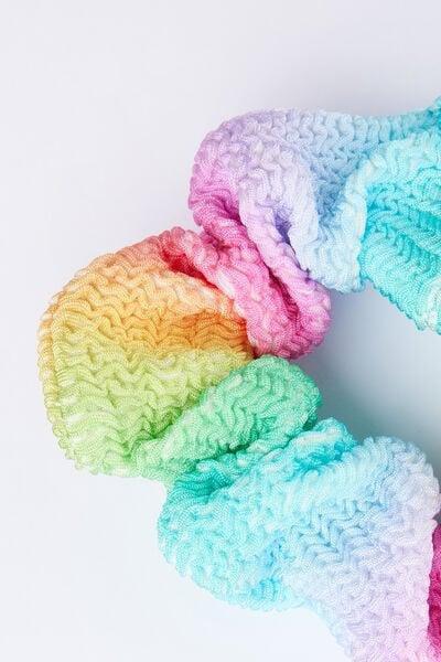 Multicolour Patterned Scrunchie Hair Elastic, 5701_777Y, large image number 2