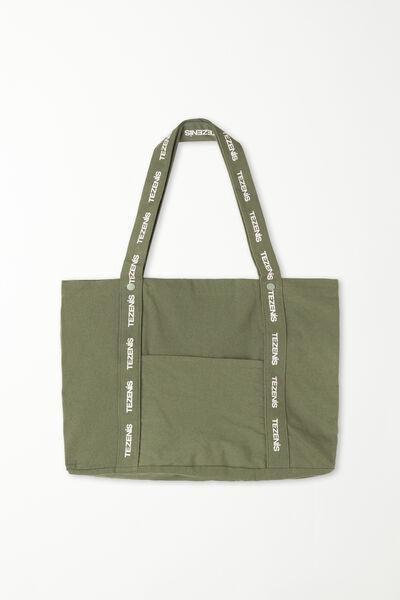 Beige Maxi Canvas Beach Bag, , large image number 1
