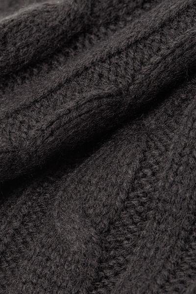 Black Muffle Embroidered Acrylic Gloves, Black, large image number 2