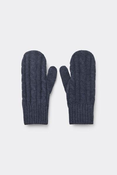 Navy Muffle Embroidered Acrylic Gloves, 5701_159Z, large image number 0