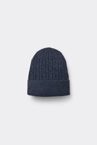 Navy Barretto Embroidered Acrylic Hat, , medium