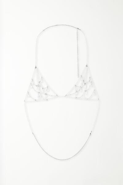 Silver Transparent Bead Triangle Accessory, 5701_030W, large image number 1