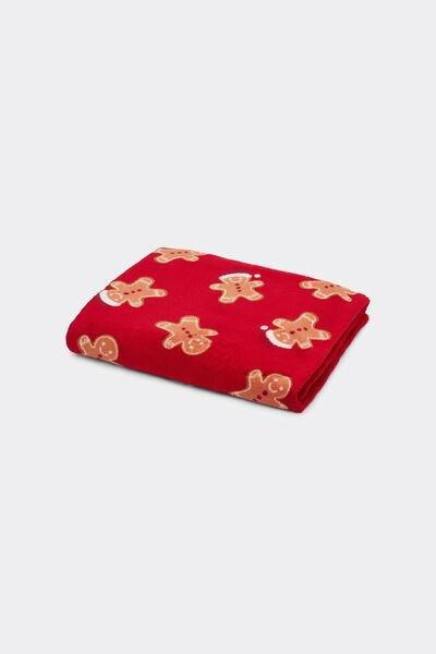 Red Patterned Fleece Blanket, 5701_957Y, large image number 0
