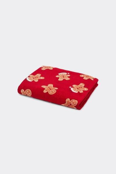 Red Patterned Fleece Blanket, 5701_957Y, large image number 0