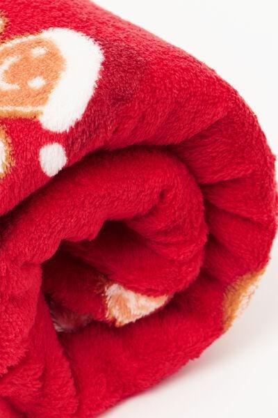 Red Patterned Fleece Blanket, 5701_957Y, large image number 2