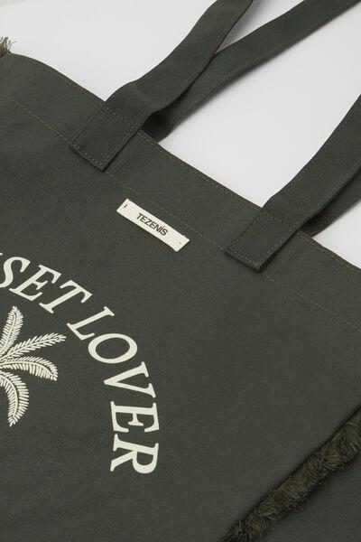 Green Waterproof Canvas Beach Bag, 5701_226Z, medium