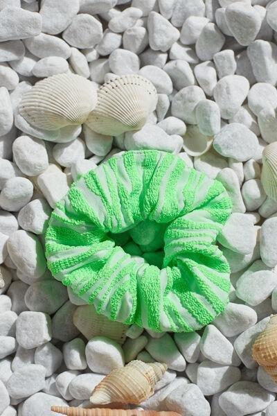 Green Zebra Patterned Hair Bow, , large image number 0