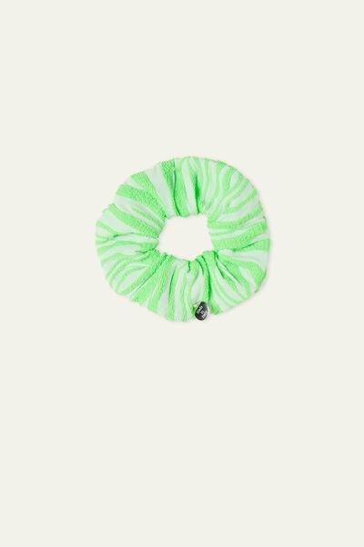 Green Zebra Patterned Hair Bow, , large image number 1