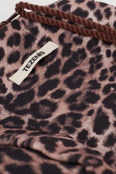Black Animal Print Canvas Beauty Pochette, 5701_299Z, large image number 2