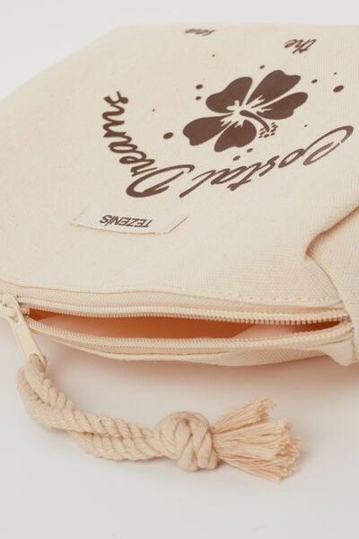 Beige Zippered Canvas Beauty Pochette, 5701_729Y, large image number 1