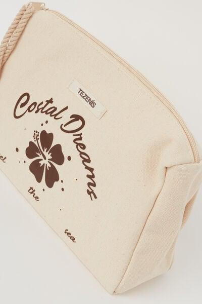 Beige Zippered Canvas Beauty Pochette, 5701_729Y, large image number 2