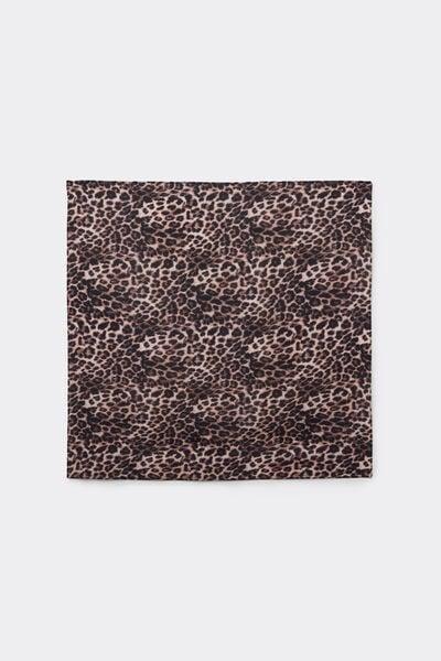 Black Animal Print Viscose Multi-Purpose Bandana, 5701_299Z, large image number 4