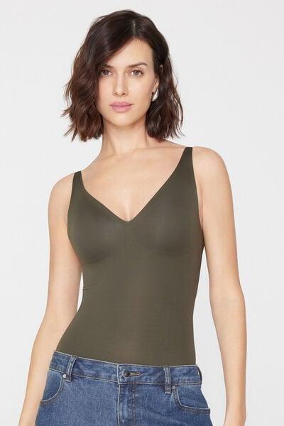 Green Natural Lifting Laser Cut Triangle Bodysuit, 5701_226Z, large image number 1