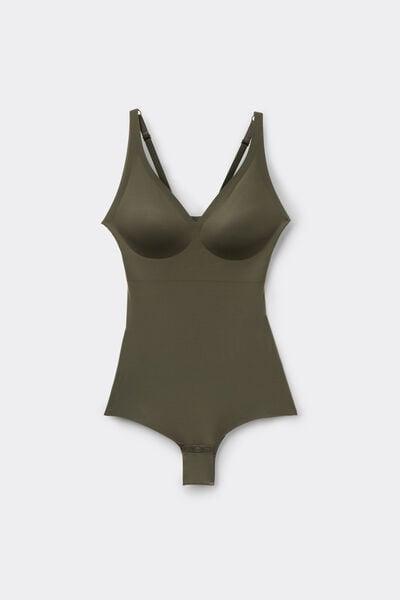 Green Natural Lifting Laser Cut Triangle Bodysuit, 5701_226Z, large image number 4
