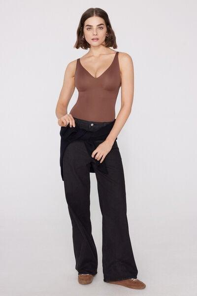 Caramel Natural Lifting Laser Cut Triangle Bodysuit, 5701_304Y, large image number 0
