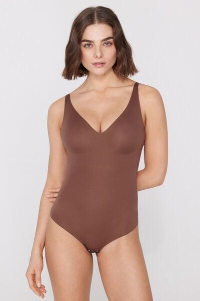 Caramel Natural Lifting Laser Cut Triangle Bodysuit, 5701_304Y, large image number 1