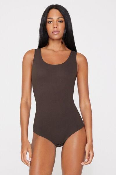 Brown Invisible Therm Vest-Style Bodysuit, 5701_495Z, large image number 4
