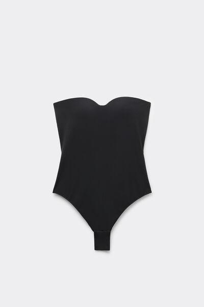 BLACK 2 in 1 Natural Lifting Sweetheart Neckline Bra Body, Black, large image number 4