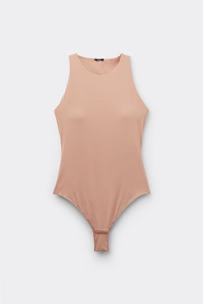 Beige Light Touch Two In One Bra Bodysuit, , large image number 4