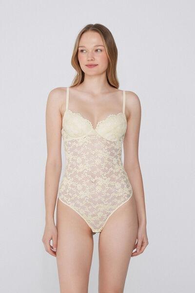 Beige Eternal Cotton Push-Up Bodysuit, 5701_729Y, medium