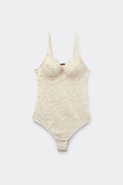 Beige Eternal Cotton Push-Up Bodysuit, , large image number 4
