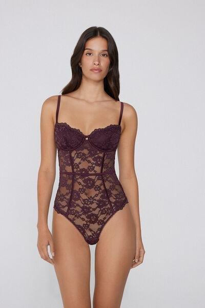 Violet Lovely Charm Balconette Bodysuit, 5701_919Y, large image number 1
